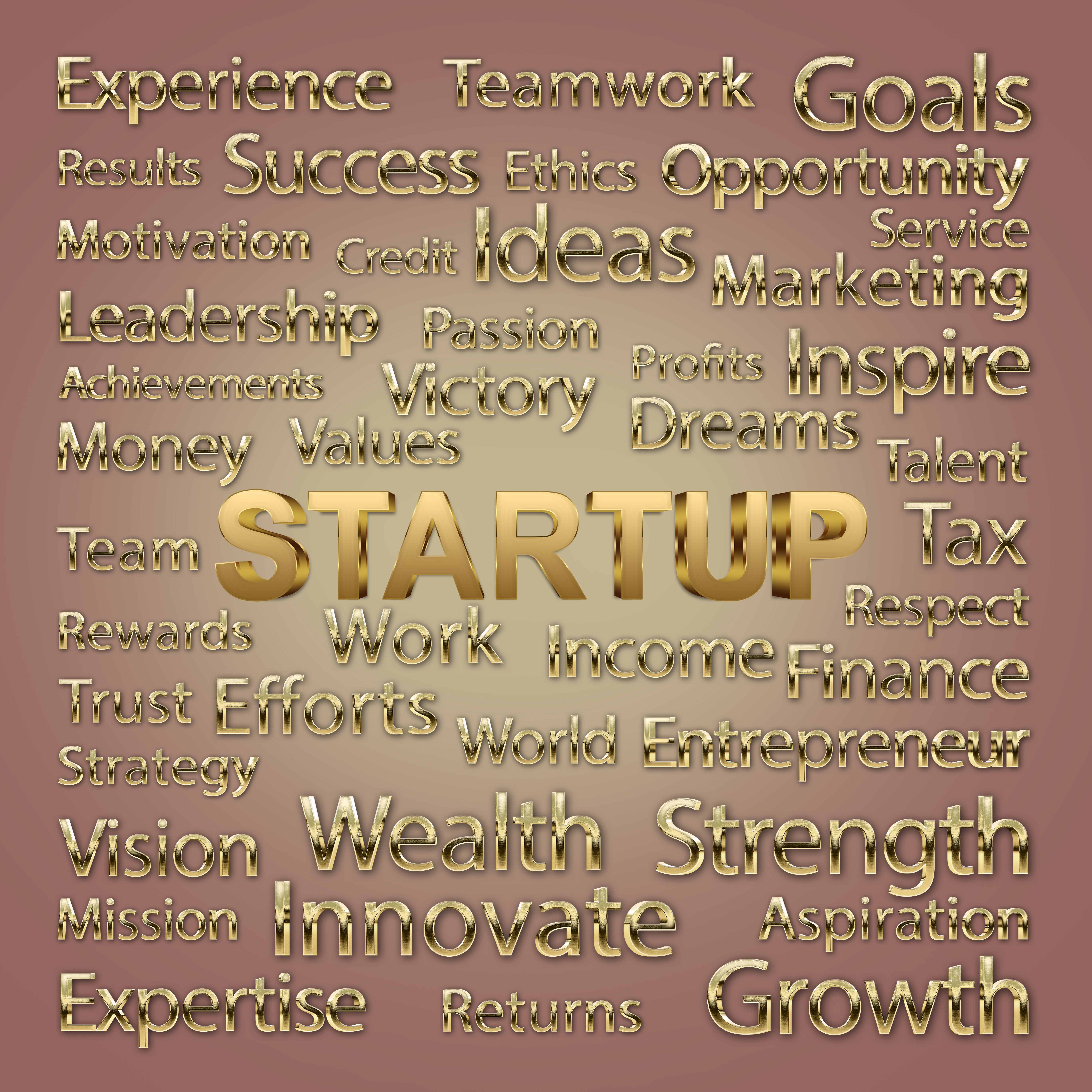 Startup Free Stock Image HD Golden Word CLoud